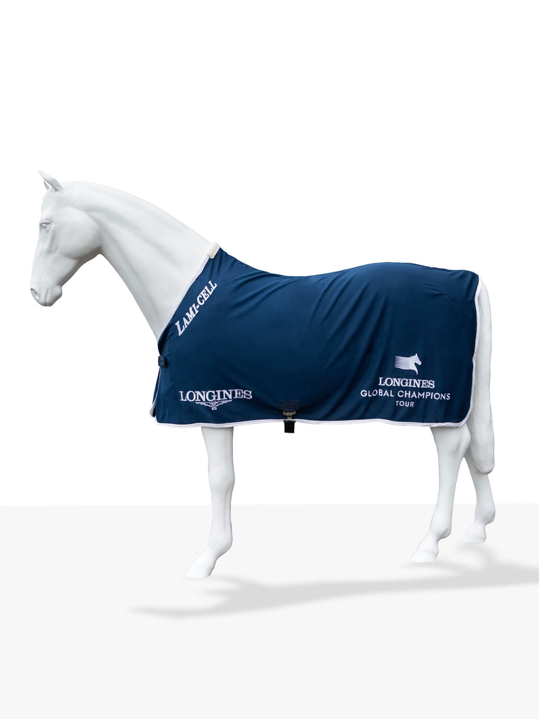 horse blanket research ジャガード　ジャカード　ブルー Lami-Cell LGCT Horse Cooler Rug - Navy – Global Champions Official
